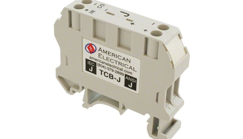 American Electrical, Inc. TCB-J Terminal Block Type J 10.7 mm W x 51 mm ...