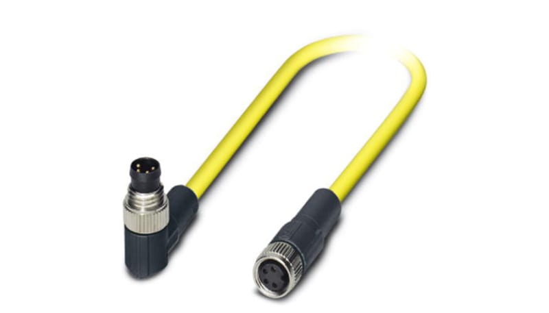 Phoenix Contact 1406204 M8; 4-pos.105degC PVC; Plug angled M8; toSocket ...