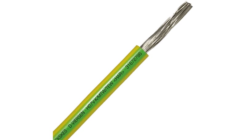 SAB 31672786 Hook-up wire, H07V-K, PVC, 12AWG, green/yellow, UL AWM,UL ...