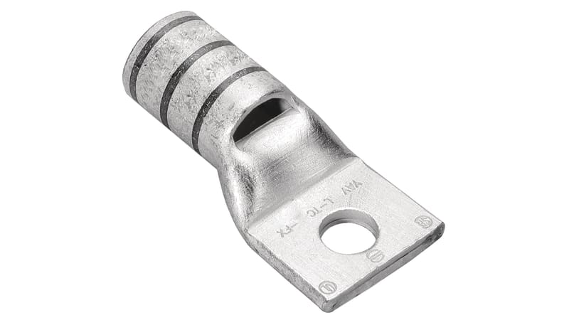 BURNDY YAV8C-L1 Copper Compression Lug, Ring Tongue, 1 Hole, 1/4
