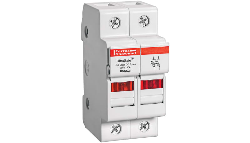 Mersen USCC2I Fuseholder,Class CC,UltraSafe,W/Indicator,2P,600VAC/DC ...