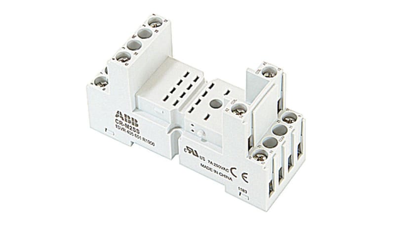 ABB 1SVR405651R1000 Relay Socket, 8 Pin, 2 Pole, Standard, 7 A