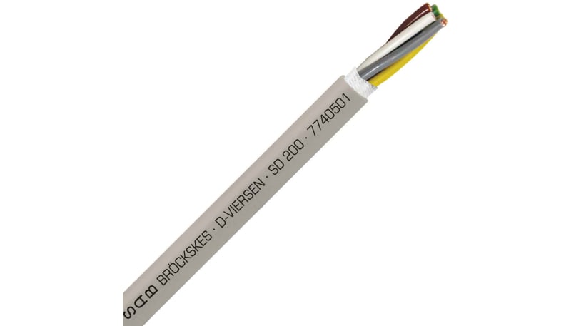 SAB 7740501 Cable, 5C, 26AWG, 18x38, BC, TPE ins, Gray TPE jkt, DIN VDE CE