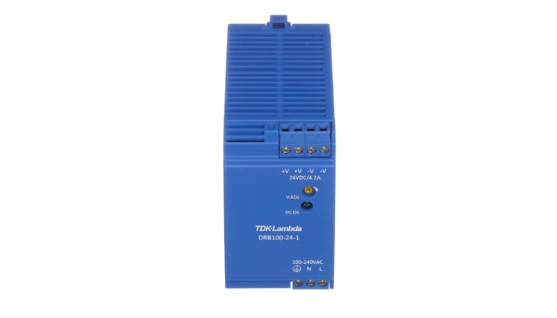 TDK-Lambda DRB100-24-1 AC-DC Power Supply, 24V, 4.2A, 85-264V