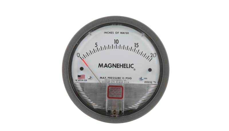 Dwyer Instruments 2020 Differential Pressure Gauge, Inch of Water, 20 ...