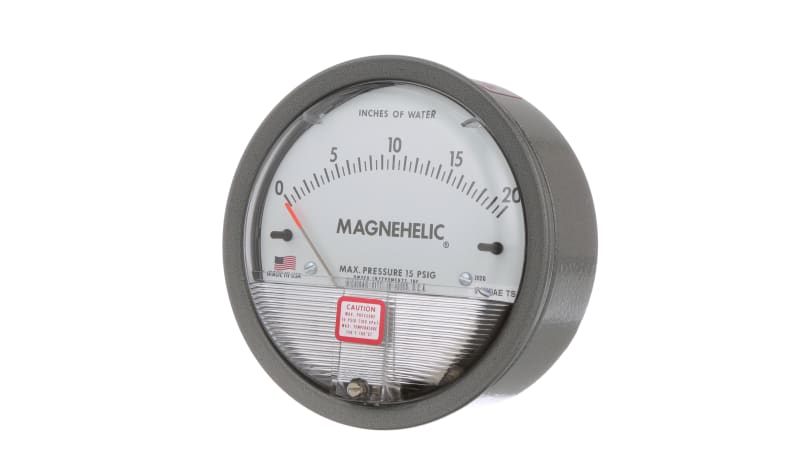 Dwyer Instruments 2020 Differential Pressure Gauge, Inch of Water, 20 ...