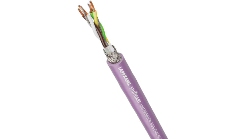 Lapp Wire Color Lapp Group 2170276 Multiconductor Cable, 22 AWG 2pr, Violet PUR jkt, UL ...