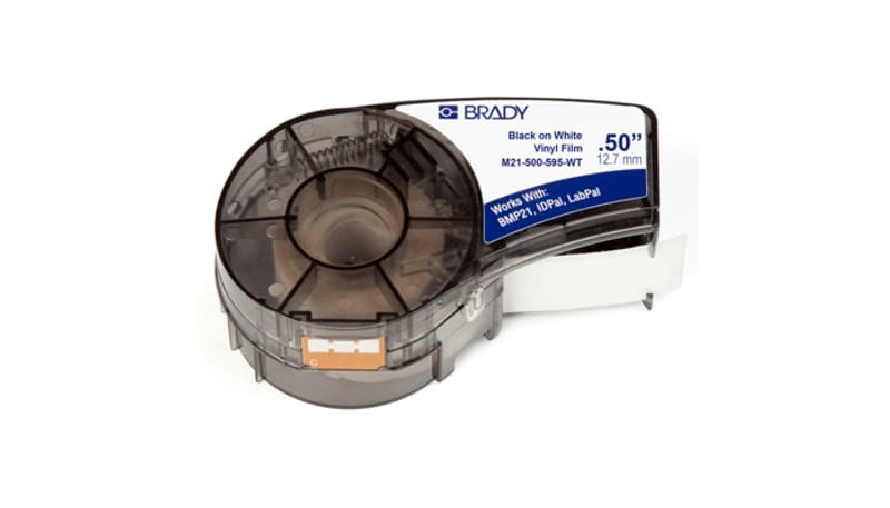 Brady M21-500-595-WT Indoor Outdoor Vinyl Labels, 0.5