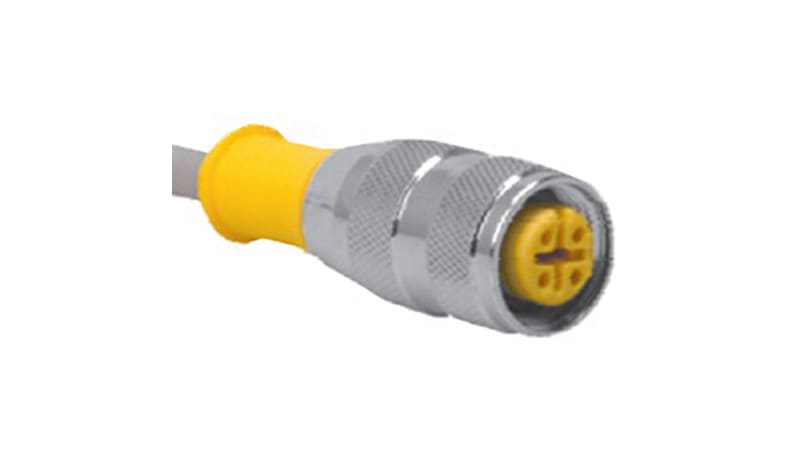 Turck RK 4.41T-1 Cordset, M12 Female Straight, 4 Wire, 1 Meter, PVC ...