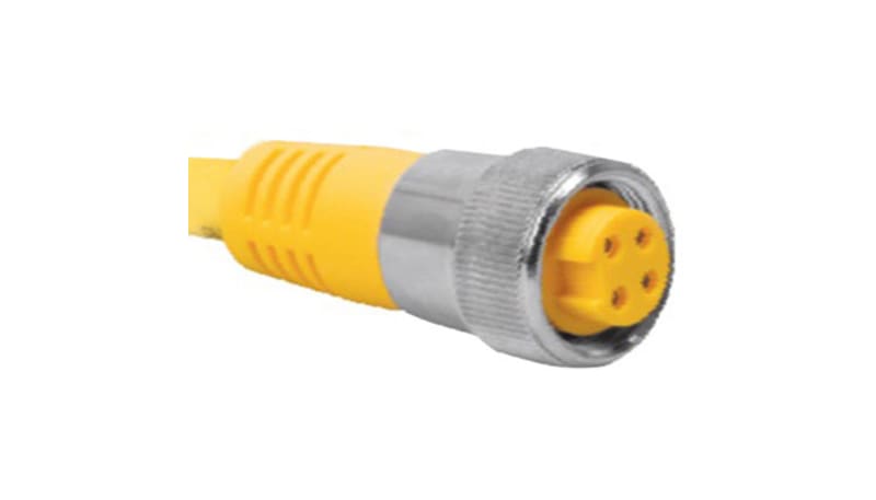 Turck RKM 46-5M Cordet, 7/8-16UN Female Straight, 4 Wire, 5 m, 10A, PVC ...
