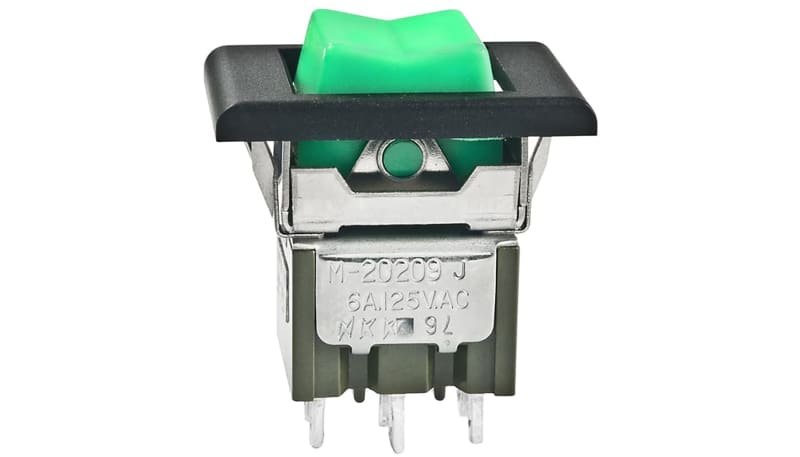 NKK Switches M2027TJW01-FF-1A SNAP-IN MOUNT MINIATURE ROCKER