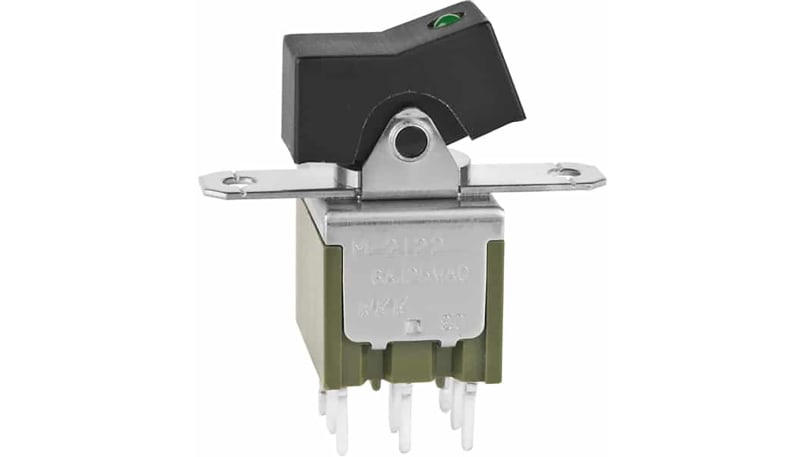 NKK Switches M2122RFW03 LED TIPPED ROCKER