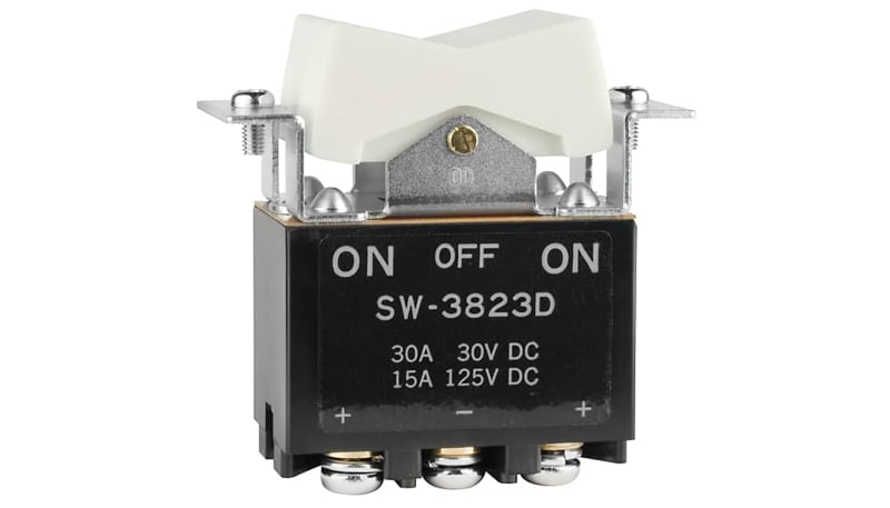 NKK Switches SW3823D/UC Rocker Switch,DPST,ON-OFF-ON,White Concave ...