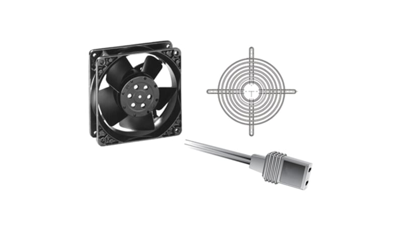 ebm-papst 9956L-KR0 AC Fan Kit, 230V, 119x119x25mm, 49.4CFM, 29dBA, 9 ...