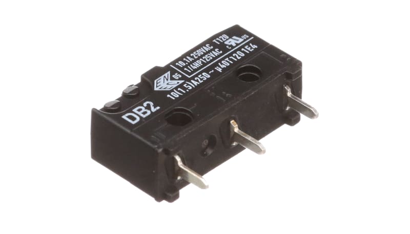 ZF Electronics DB2C-C1AA Switch,Snap Action,SPDT,NO/NC,Button ZF Electronics DB2C-C1AA Switch,Snap Action,SPDT,NO/NC,Button