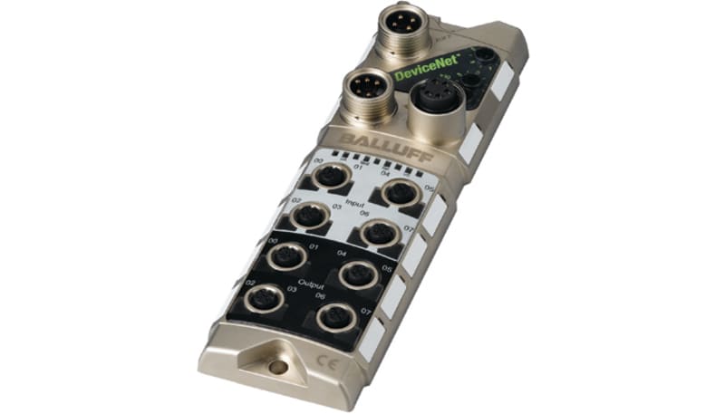 Balluff BNI0004 DeviceNet I/O Block, PNP, 8 Inputs / 8 Outputs, IP67 ...