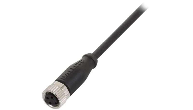 Balluff BCC09KW Cordset, M12 Female to Cut-end, Black, 4 cond., 10m, PVC