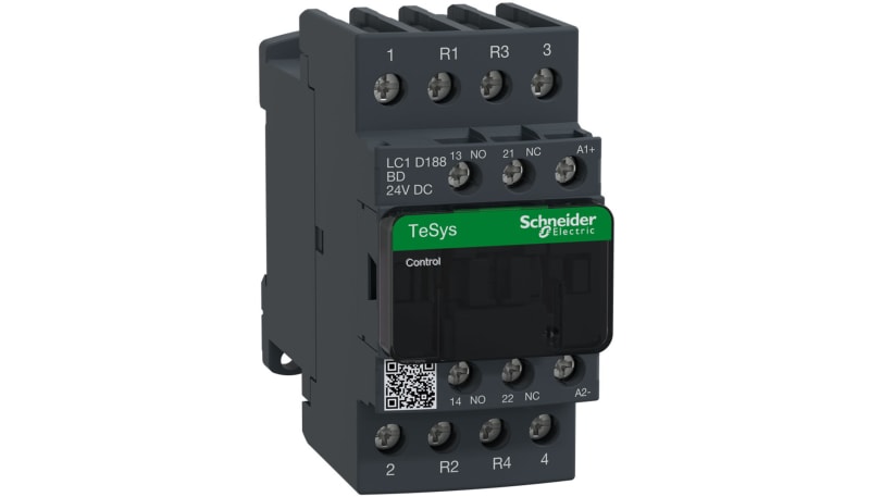 Schneider Electric LC1D188BD Non-Reversing Contactor, 24VDC, 32A, 4P ...