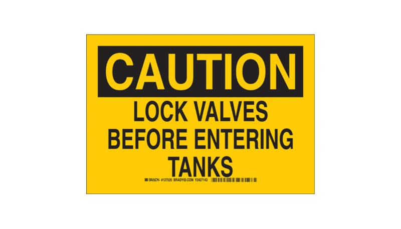 Brady 127522 B40110X14BLK/YELCAUTIONLOCKVALVES