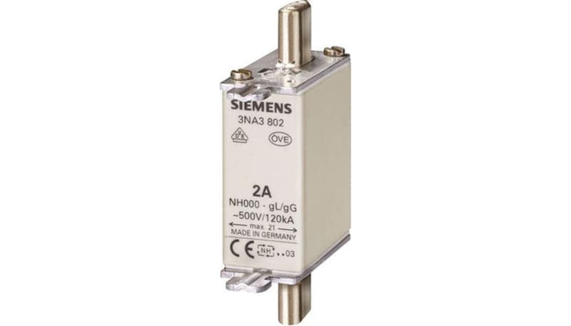 Siemens 3NA3822 Fuse, Semiconductor, 63A, Centered Tag, Nh003