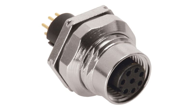 Turck FKFD 8-4 Connector, M12 Female Receptacle, Panel Mount, 8 Wire ...