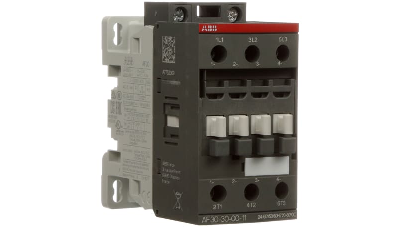 ABB AF30-30-00-11 Af30 3 Pole Contactor, 50 A, 20 - 60 V Dc, 24 - 60 V ...