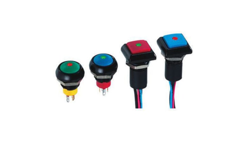 APEM Components IPR3FAD6L0G Push Button Switch, IP67, NO, Panel Mount ...