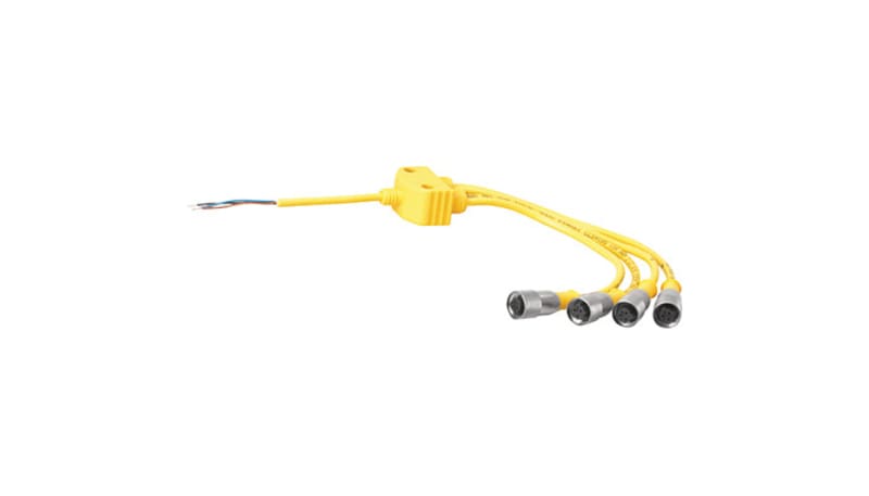 Turck KB 3T-6 Cordset, 1/2-20UNF Female Straight, 3 Wire, 6m, PVC ...