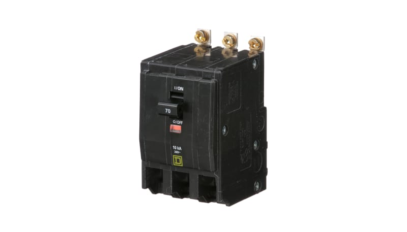 Square D QOB370 Miniature Circuit Breaker, 70A, 3 Pole, 120/240V, Bolt ...