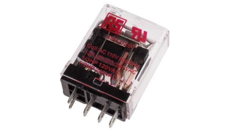 RS PRO 4500267 SPDT Relay PCB Mount 110Vac Coil 15 A General Purpose Relay