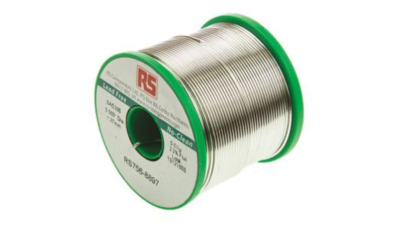 RS PRO 7568897 Solder Wire Silver/Tin/Copper 0.05in (1.27mm) 422.6F ...