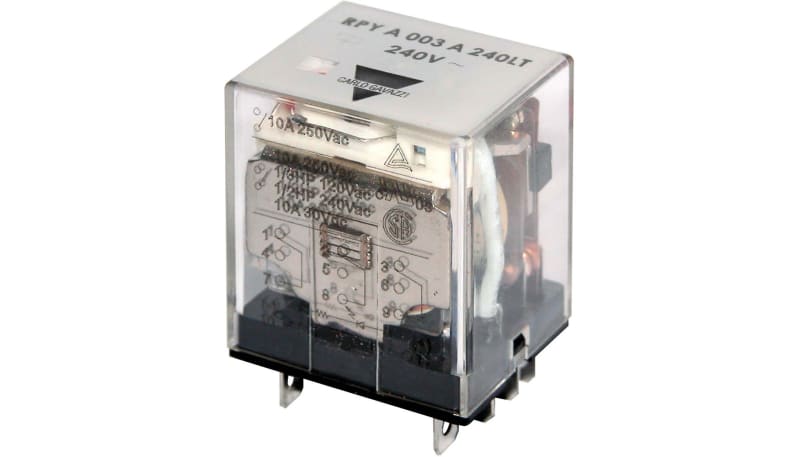 Carlo Gavazzi, Inc. RPYA003A220L Power Relay, Voltage Rating 220 VAC ...