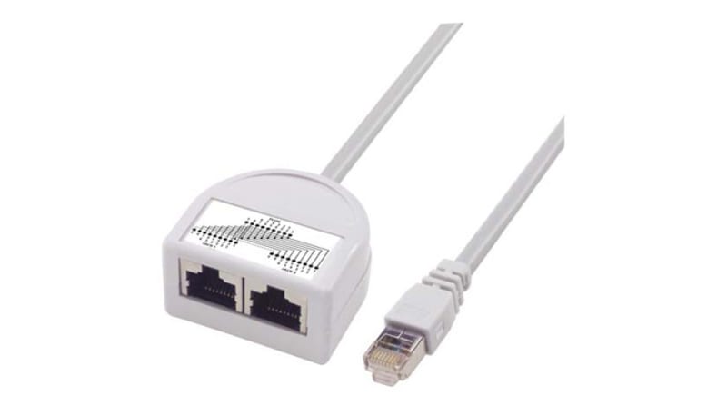 L-com ECS803-1 Splitter, USOC Bridge, 8x8 Plug, 2 (8x8) Jacks, RJ45 ...