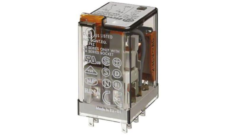 Finder 55.34.8.230.0054 IND. PLUG-IN RELAY, 4PDT 7A, 230V AC COIL, AgNi ...