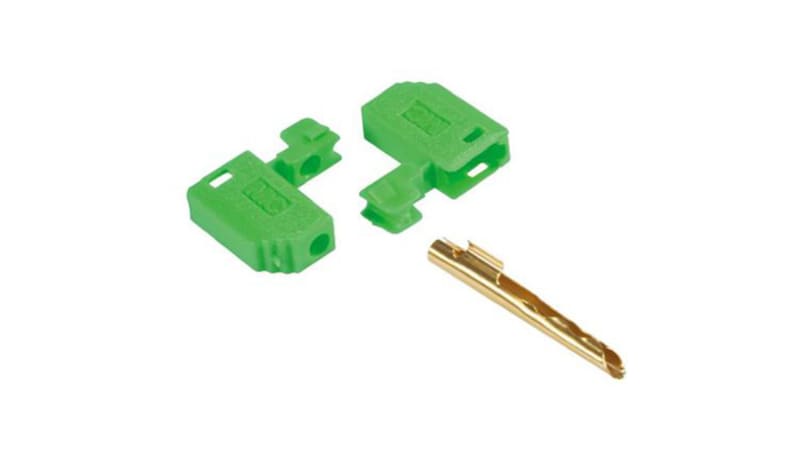 Staubli 22.2020-25 Green 2 mm Test Plug, 10A, 30 V ac, 60 V dc, Gold ...