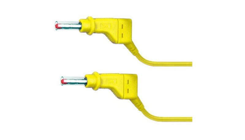 Plug Color Code Yellow Staubli 66.9407-200-24 4 mm Test lead, 32A, 600V, Yellow, 2m Lead Length