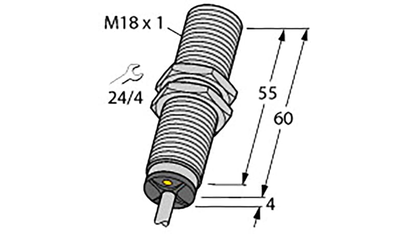Turck BI8-M18-LIU Inductive Sensor, 5 mm Range, M18 Non-Flush, Analog ...