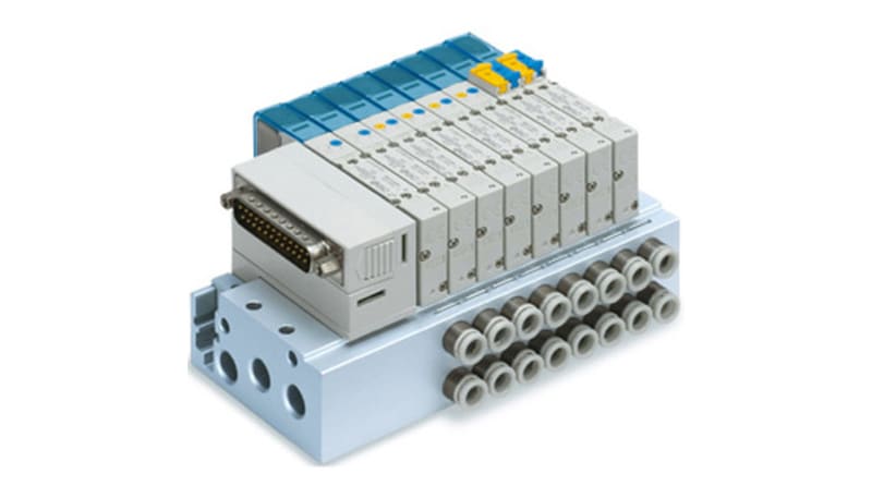 SMC Corporation SS5Y3-50F2-04D-KN7 Manifold, SY3000 series, 4 stat, D ...