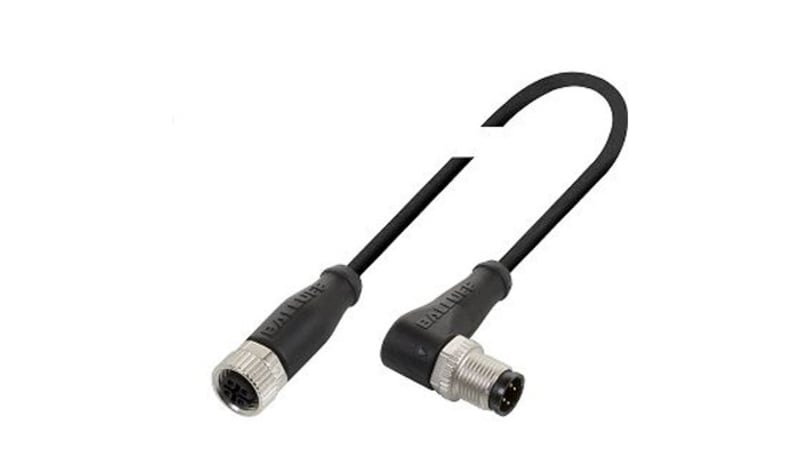 Plug Color Code Yellow Balluff BCC0AZ7 Connector/cable, Female M12, Male M12, PUR, 5.00 m ...