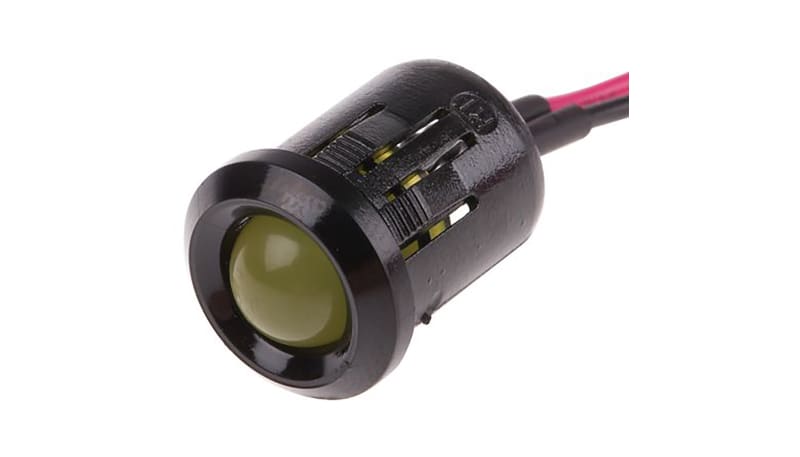 RS PRO 209024 Yellow Panel Mount Indicator, 12V dc, 12mm Mounting Hole ...