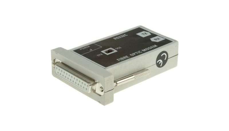 RS PRO 3555727 Fibre optic RS232C modem,19.2Kbps 100m