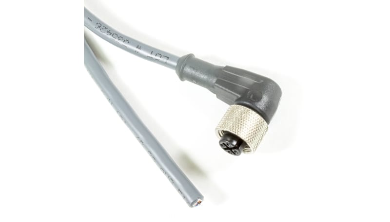 Alpha Wire AW0800123 SL358 Cordsets, Slate, ZH PUR, M12 Female, Pigtail ...