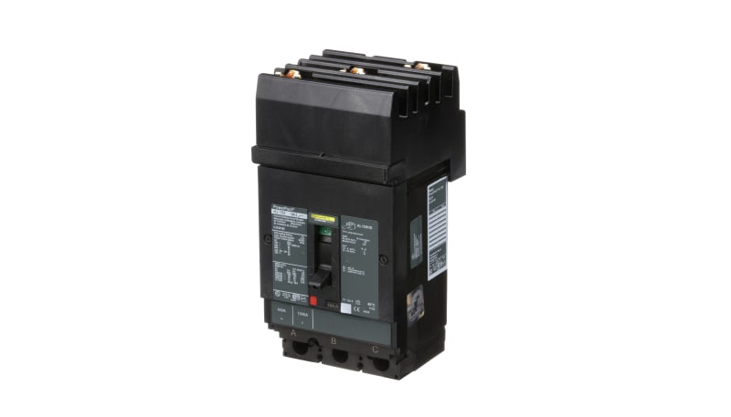 Square D HJA36100 Molded Case Circuit Breaker, 3-Pole, 600V 100A