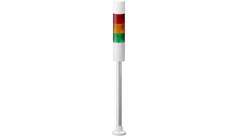 Patlite LR5-301PJBW-RYG 50mm, 3-Tier, 12VDC, Pole Mount/Cable, Flashing ...