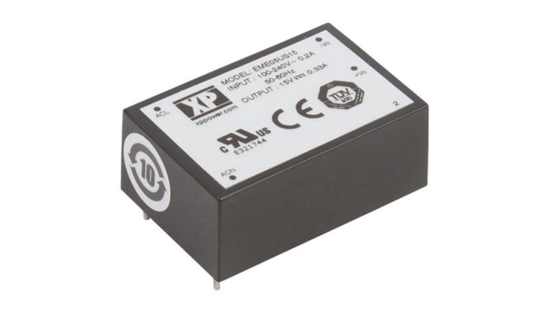 XP Power EME05US15 Power Supply AC-DC PCB Mount Encapsulated Medical 5W ...