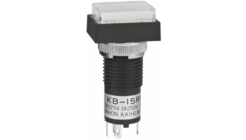 NKK Switches KB15RKW01-6G-JB Switch,P/B,SPDT,ON-(ON),Rect,Bushing Mnt ...