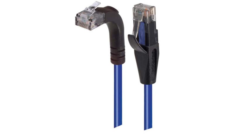 L-com TRD815RA2BL-20 Category 5E RA Patch Cable, RA Right Exit/RA Down ...
