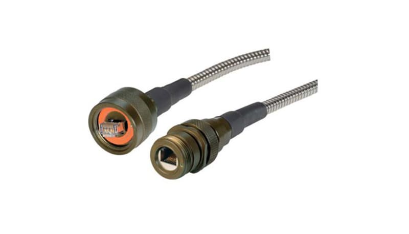 L-com TRD8RGMT5-05 Network Cable Assembly,Ruggedized RJ45,IP68,5M