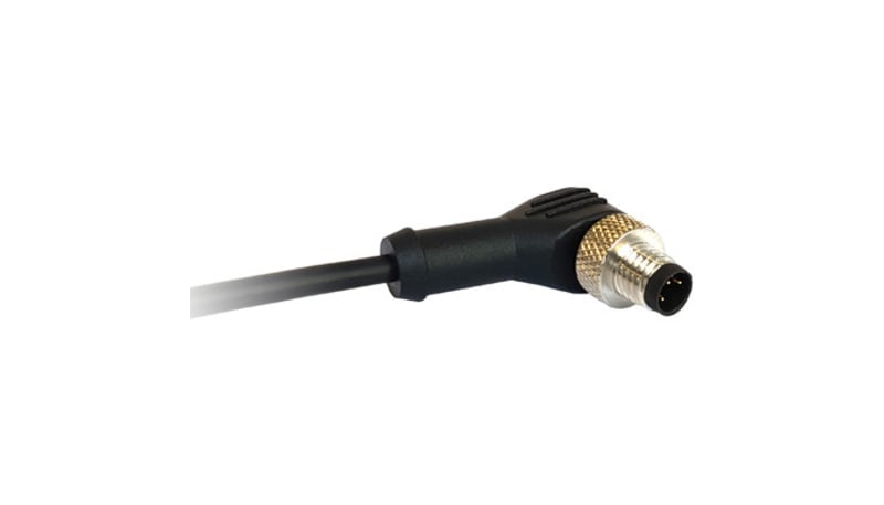 Bulgin PXPPVC12RAM03ACL100PVC M12A Code PVC, RA OM Flex Cable, 3-P ...