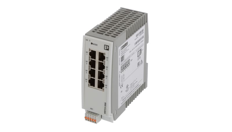 Phoenix Contact 2702324 Industrial Ethernet Switch, Managed, 8